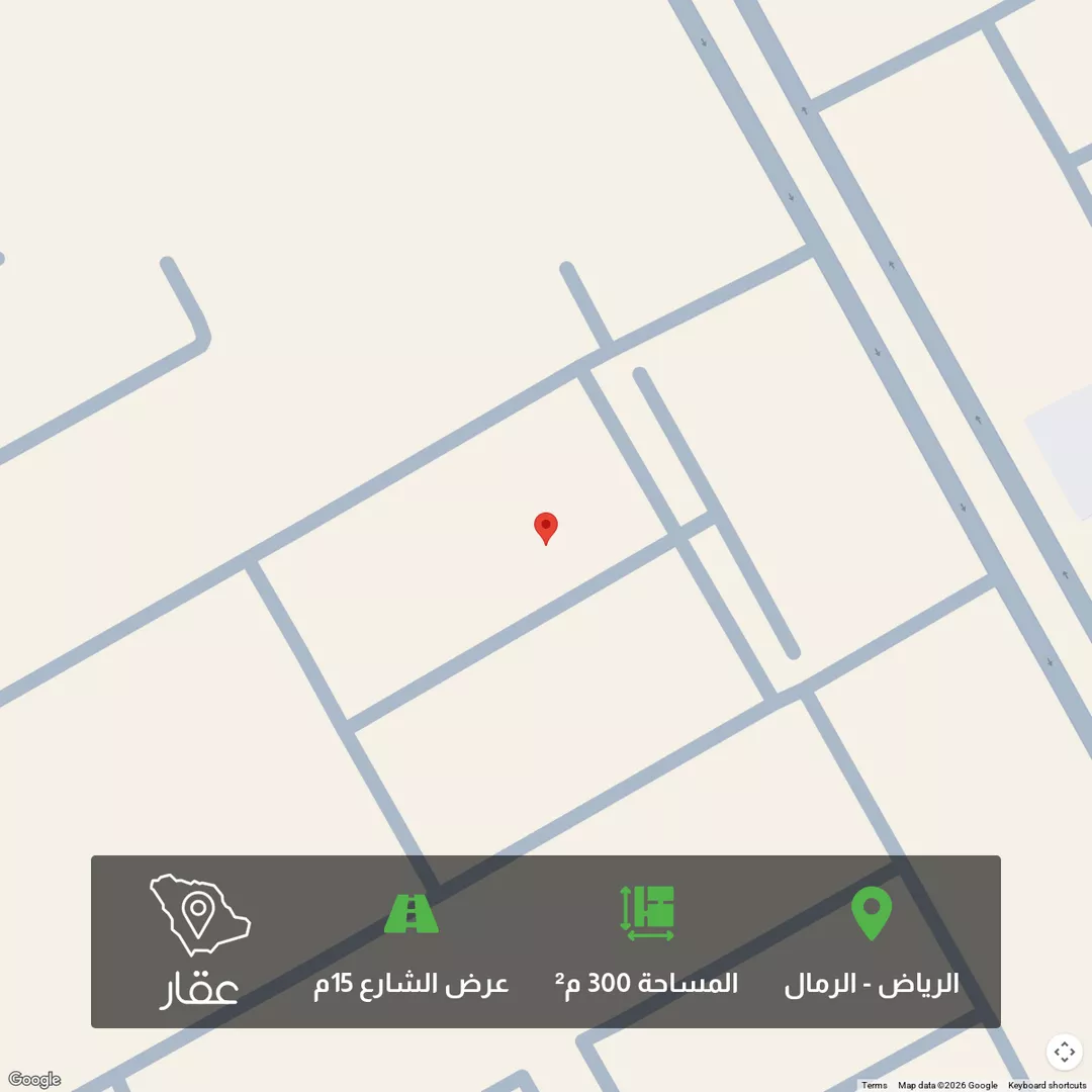 أرض للبيع في شارع ابن أبي عذيبة, حي الرمال, مدينة الرياض, منطقة الرياض 1 صورة