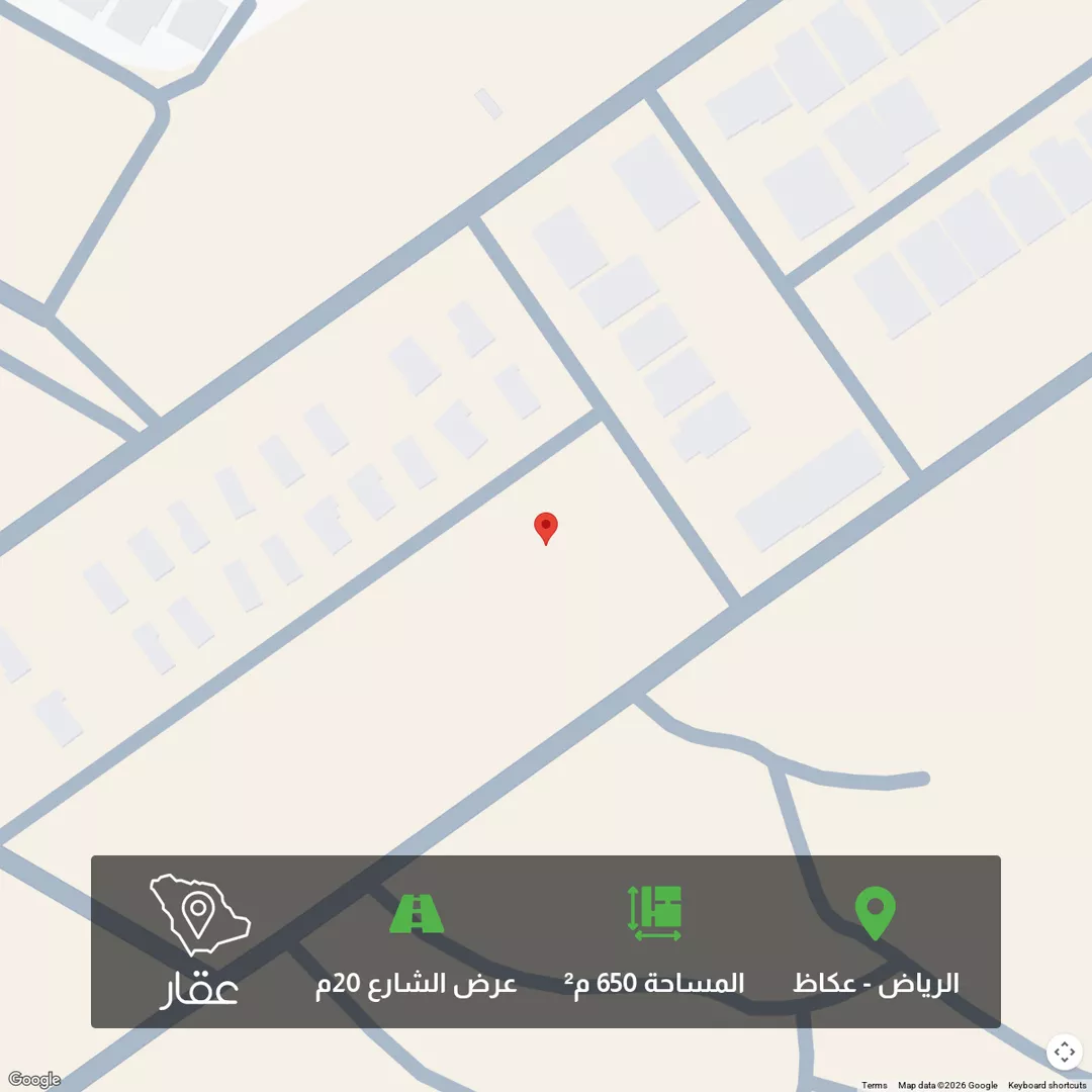 أرض للبيع في شارع الكافور, حي عكاظ, مدينة الرياض, منطقة الرياض 1 صورة
