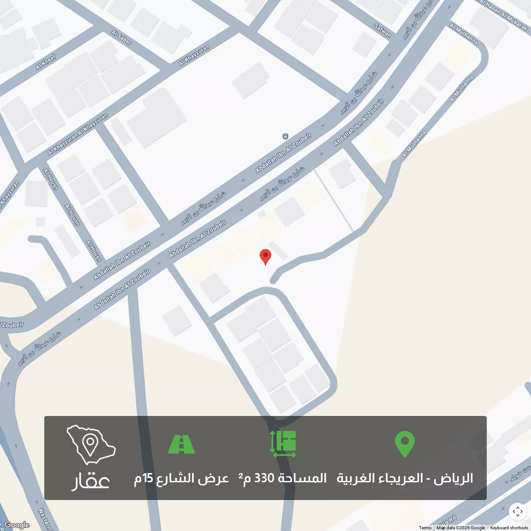 أرض للبيع في شارع المثنى, حي العريجاء الغربي, مدينة الرياض, منطقة الرياض 1 صورة