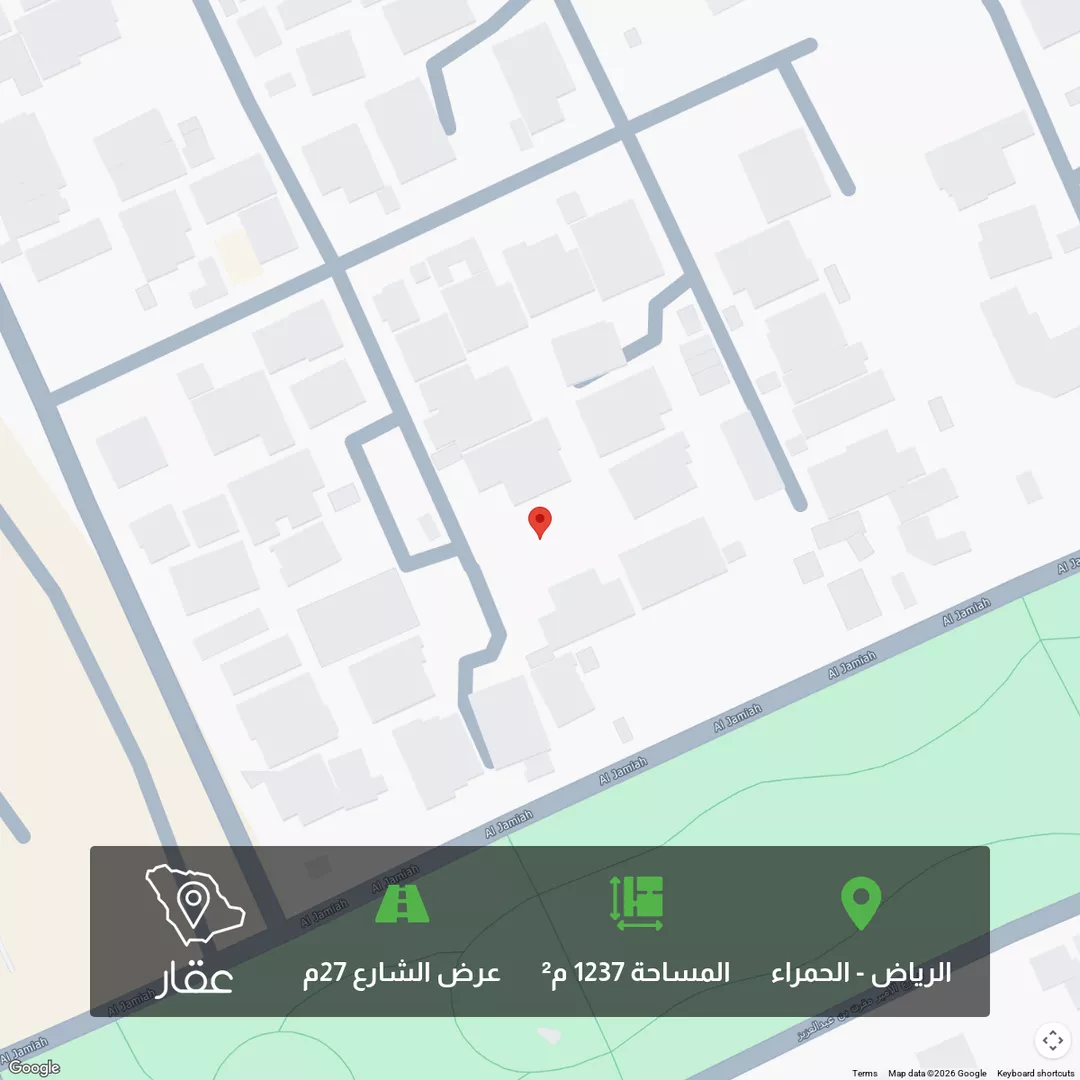 أرض للبيع في شارع الجميل ابن حاتم, حي الحمراء, مدينة الرياض, منطقة الرياض 1 صورة