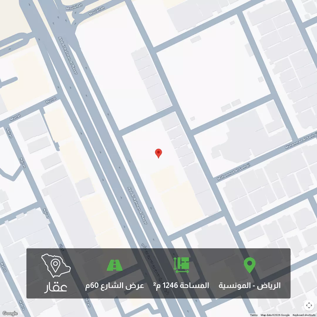 أرض للبيع في شارع حسن ابن حسين ابن علي, حي المونسية, مدينة الرياض, منطقة الرياض 1 صورة