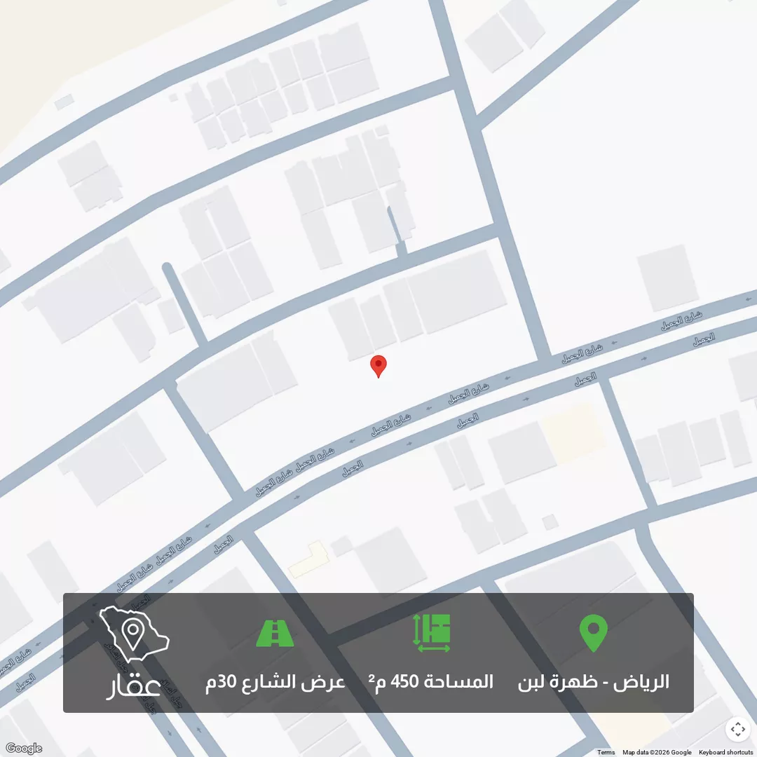 أرض للبيع في شارع الجميل ابن حاتم, حي ظهرة لبن, مدينة الرياض, منطقة الرياض 1 صورة