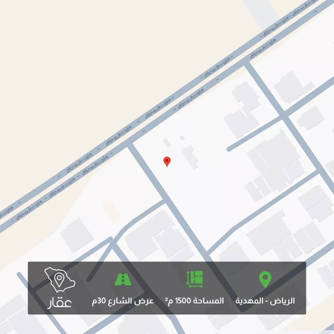 أرض للبيع في شارع أبي عبدالله محمد بن أيوب, حي المهدية, مدينة الرياض, منطقة الرياض 1 صورة