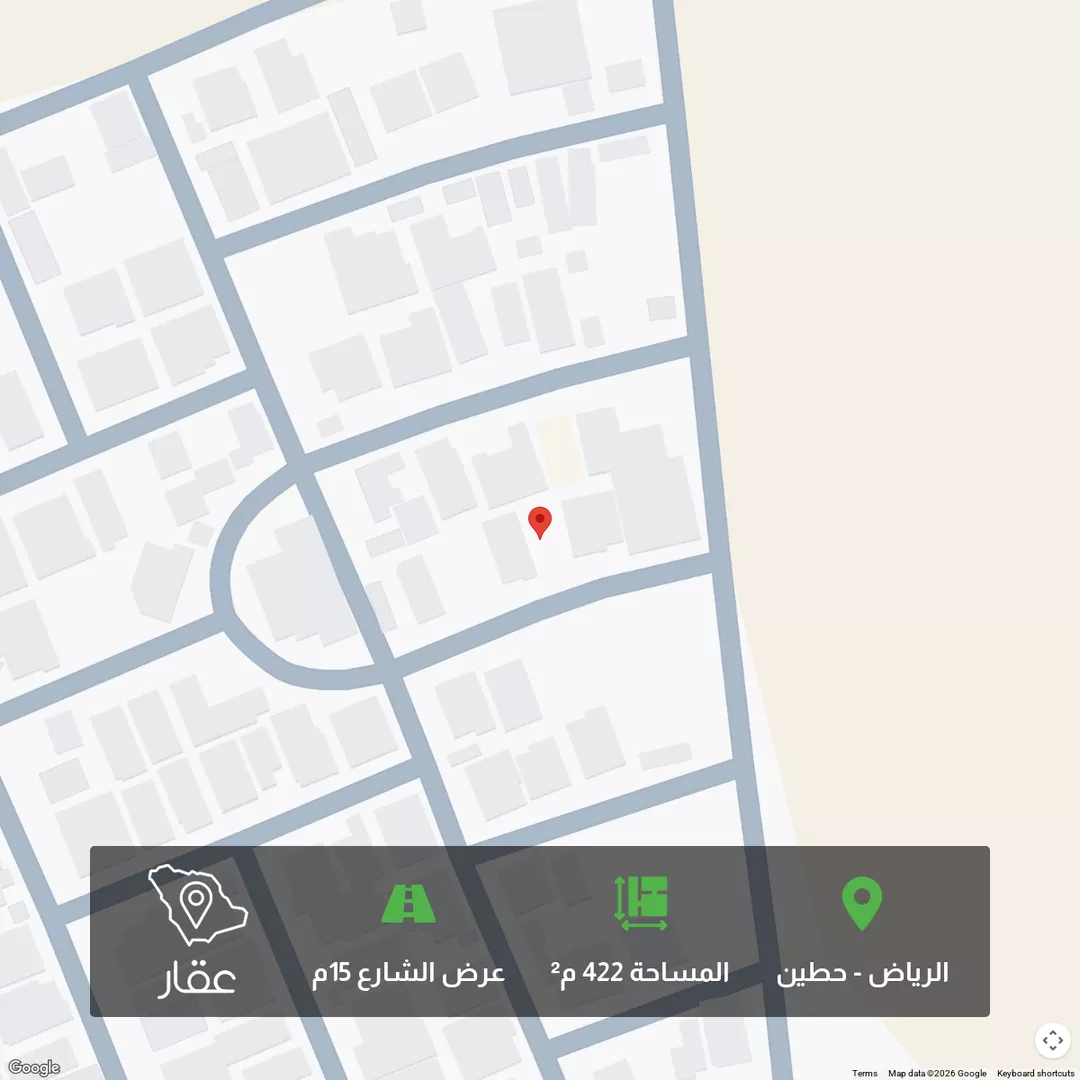 أرض للبيع في شارع الشعار, حي حطين, مدينة الرياض, منطقة الرياض 1 صورة