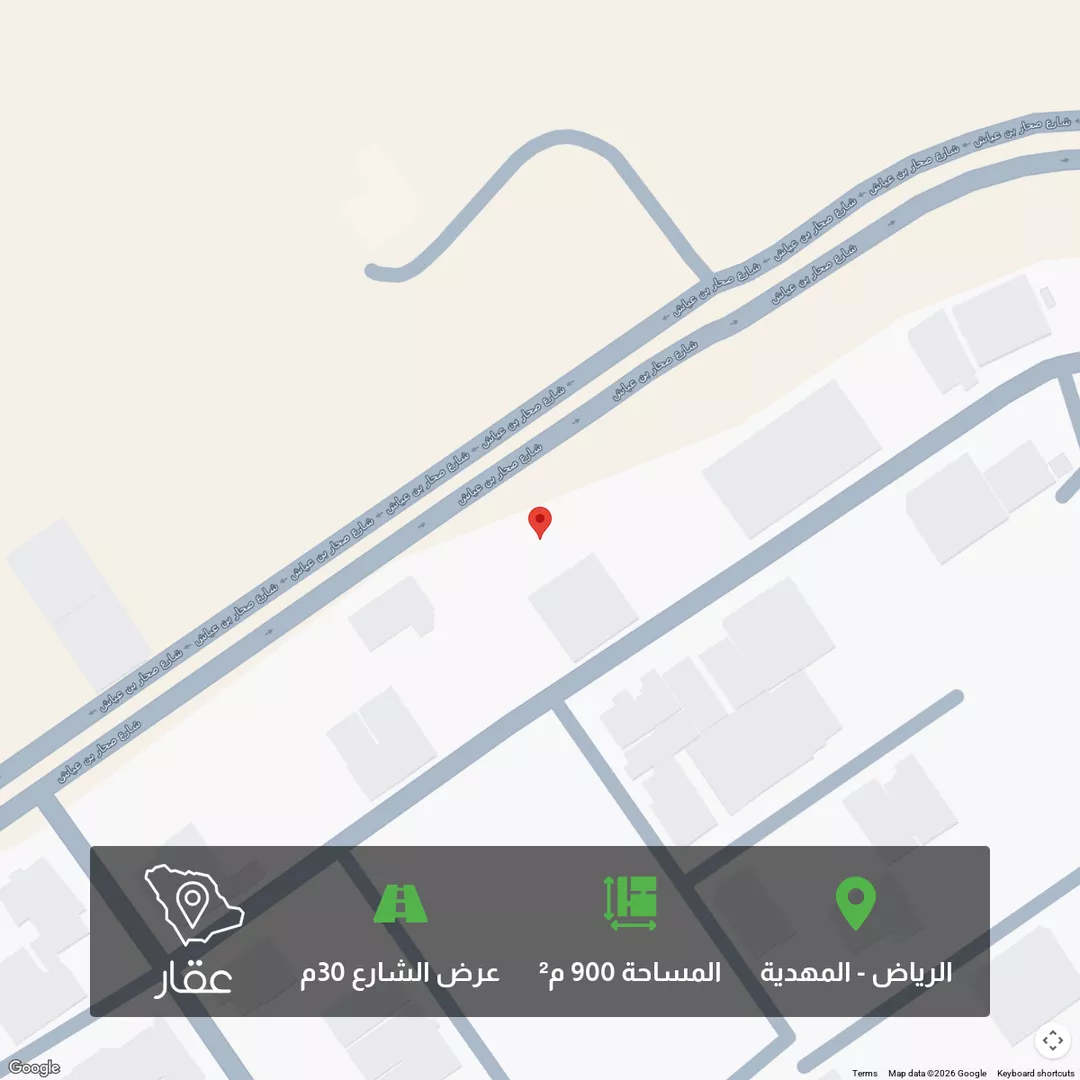 أرض للبيع في شارع صحار بن عياش, حي المهدية, مدينة الرياض, منطقة الرياض 1 صورة