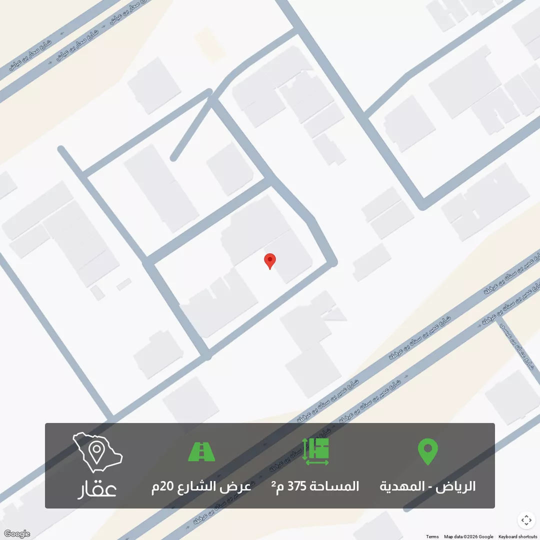 أرض للبيع في شارع محمد بن مسعود الزواوي, حي المهدية, مدينة الرياض, منطقة الرياض 1 صورة