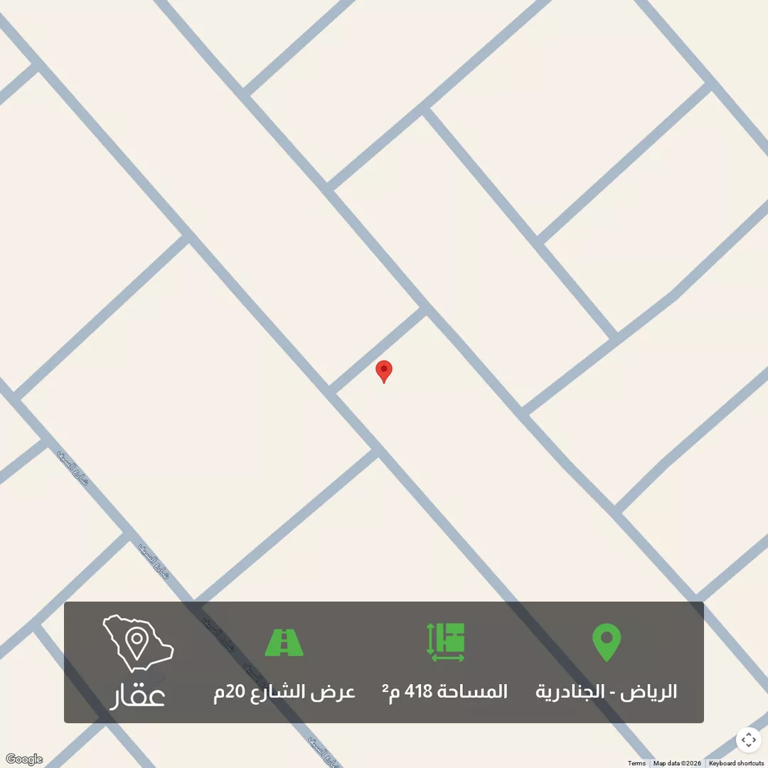 أرض للبيع في شارع الربع الخالي , حي الجنادرية, مدينة الرياض, منطقة الرياض 1 صورة