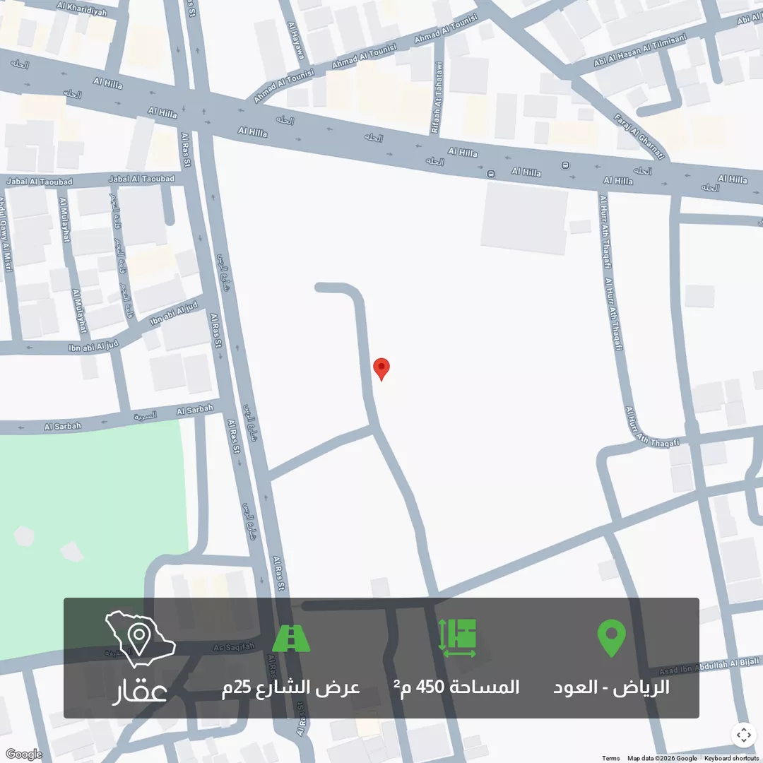 أرض للبيع في شارع ابي ابراهيم الكتاني, حي العود, مدينة الرياض, منطقة الرياض 1 صورة