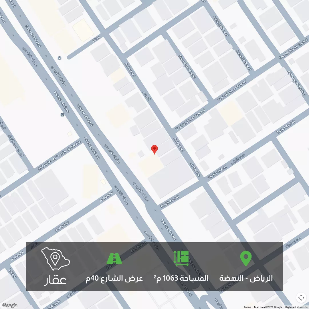 أرض للبيع في شارع التميمي ، حي النهضة ، الرياض ، منطقة الرياض 1 صورة