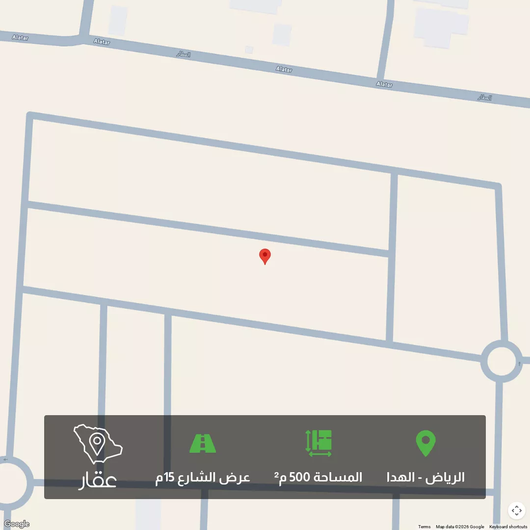 أرض للبيع في شارع الهدا, حي الهدا, مدينة الرياض, منطقة الرياض 1 صورة