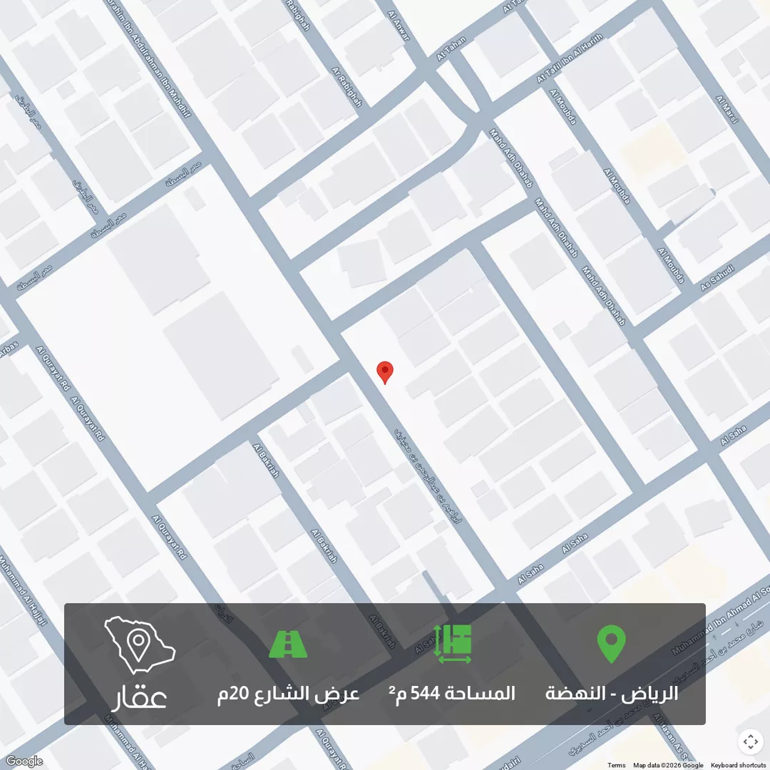 أرض للبيع في شارع ابراهيم بن عبدالرحمن بن محيذيف ، حي النهضة ، الرياض ، منطقة الرياض 1 صورة