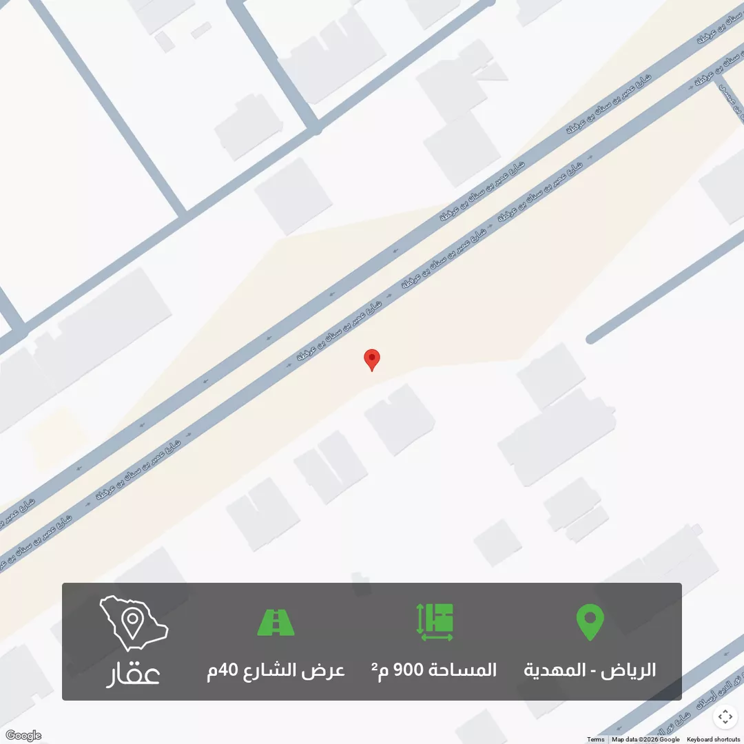 أرض للبيع في شارع عمير بن سنان بن عرفطة, حي المهدية, مدينة الرياض, منطقة الرياض 1 صورة