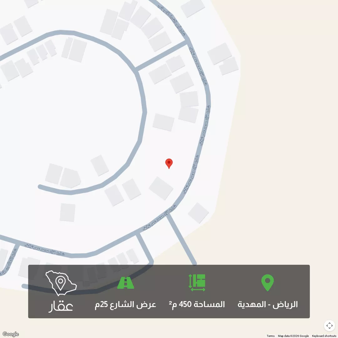 أرض للبيع في شارع فؤاد محمد عمر توفيق ، حي المهدية ، الرياض ، منطقة الرياض 1 صورة