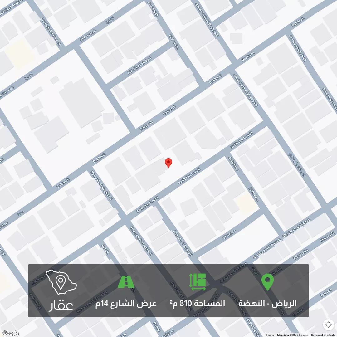أرض للبيع في شارع صالح بن إسماعيل, حي النهضة, مدينة الرياض, منطقة الرياض 1 صورة