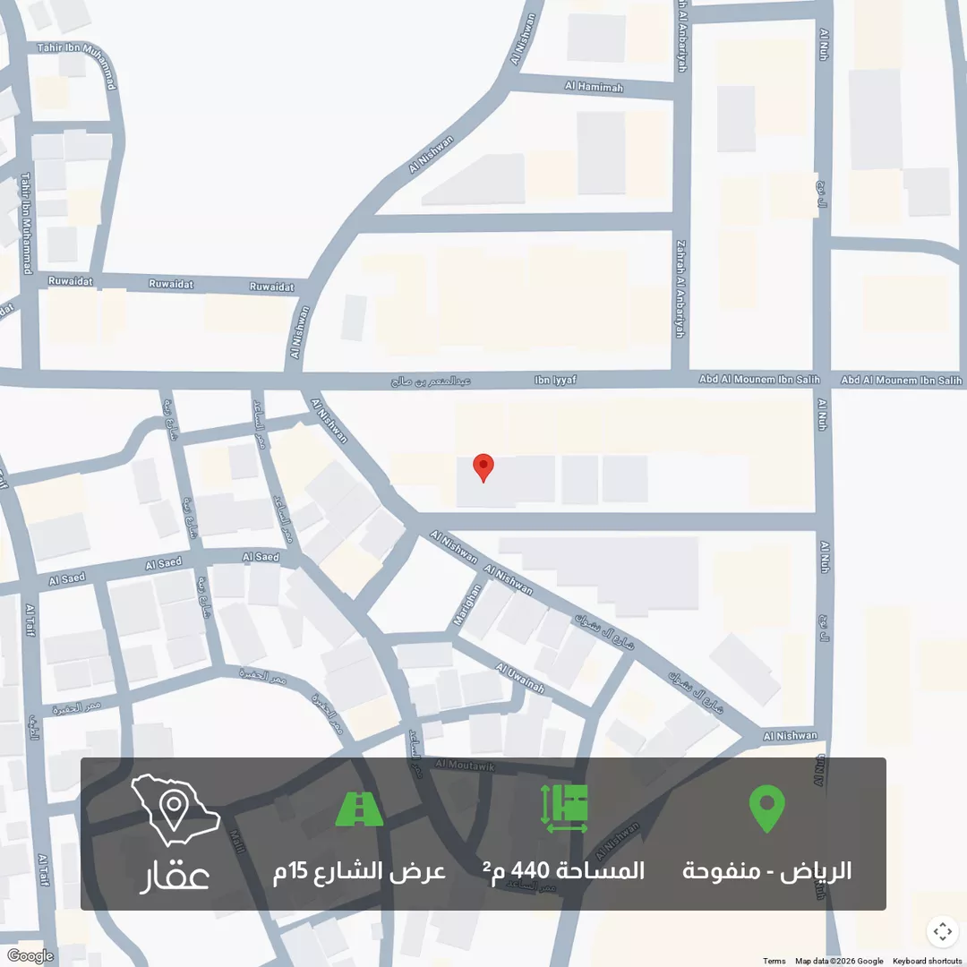 أرض للبيع في شارع محمد البندنيجي, حي منفوحة, مدينة الرياض, منطقة الرياض 1 صورة