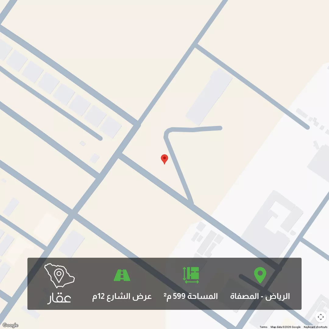 أرض للبيع في شارع سليمان بن بلال, حي المصفاة, مدينة الرياض, منطقة الرياض 1 صورة