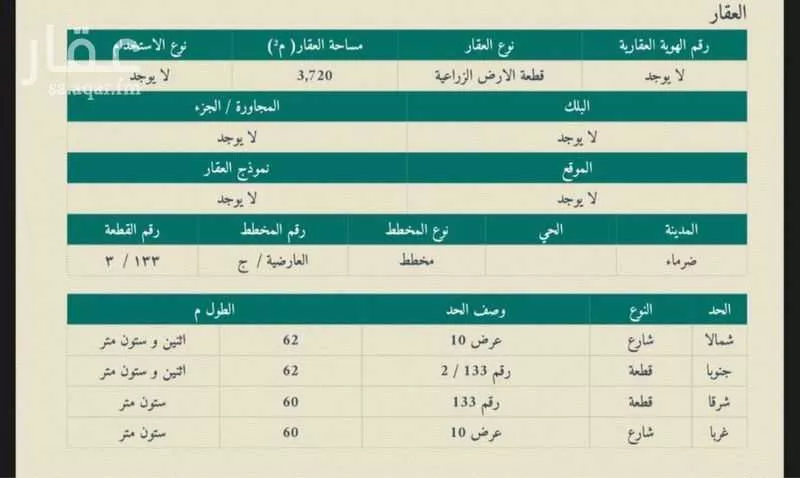 أرض للبيع في مدينة ضرما, منطقة الرياض 1 صورة