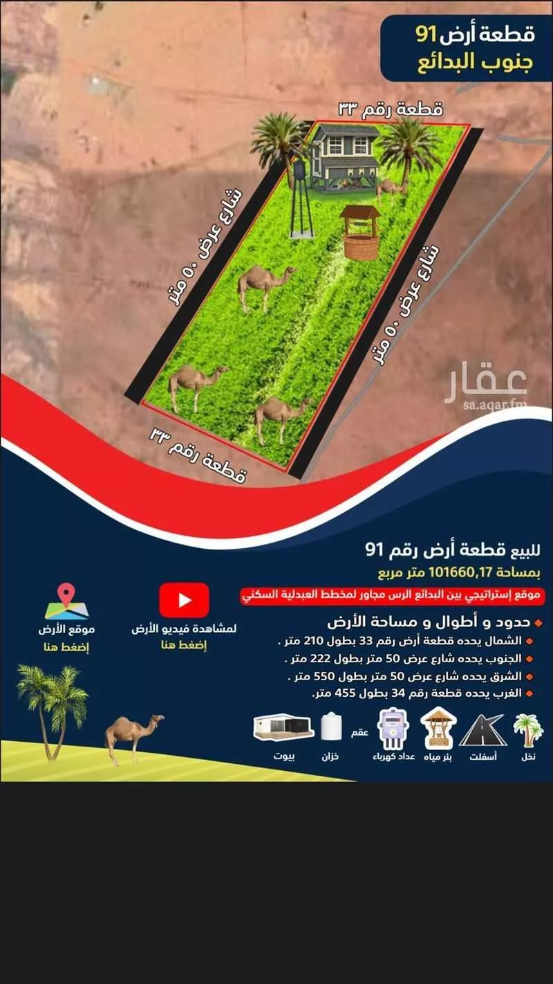 أرض للبيع في حي الاحمدية, مدينة الاحمدية, منطقة القصيم 1 صورة