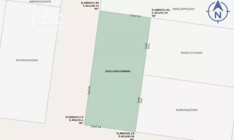 أرض للبيع في شارع عمر بن عفيصان, حي السليمانية, مدينة عنيزة, منطقة القصيم 1 صورة