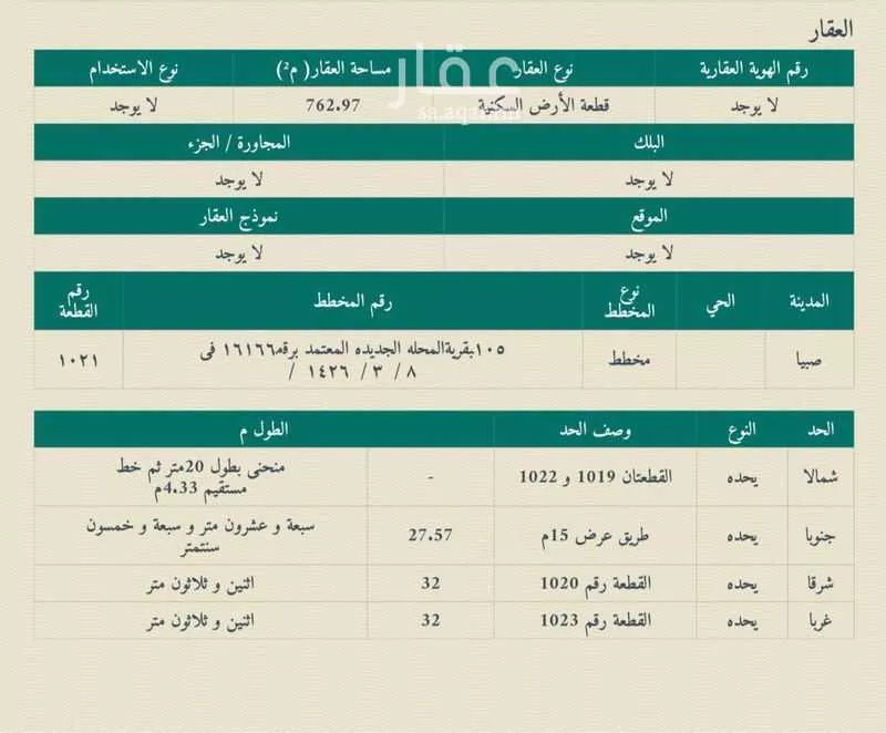 أرض للبيع في شارع بدون0, مدينة حله ابو الحصين حله المواسي, منطقة جازان 1 صورة