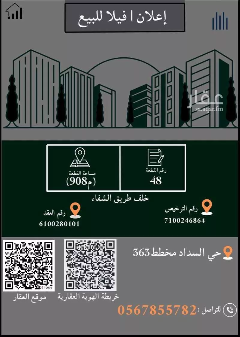 فيلا للبيع في شارع ابي محمد التميمي, حي السداد, مدينة الطائف, منطقة مكة المكرمة 1 صورة