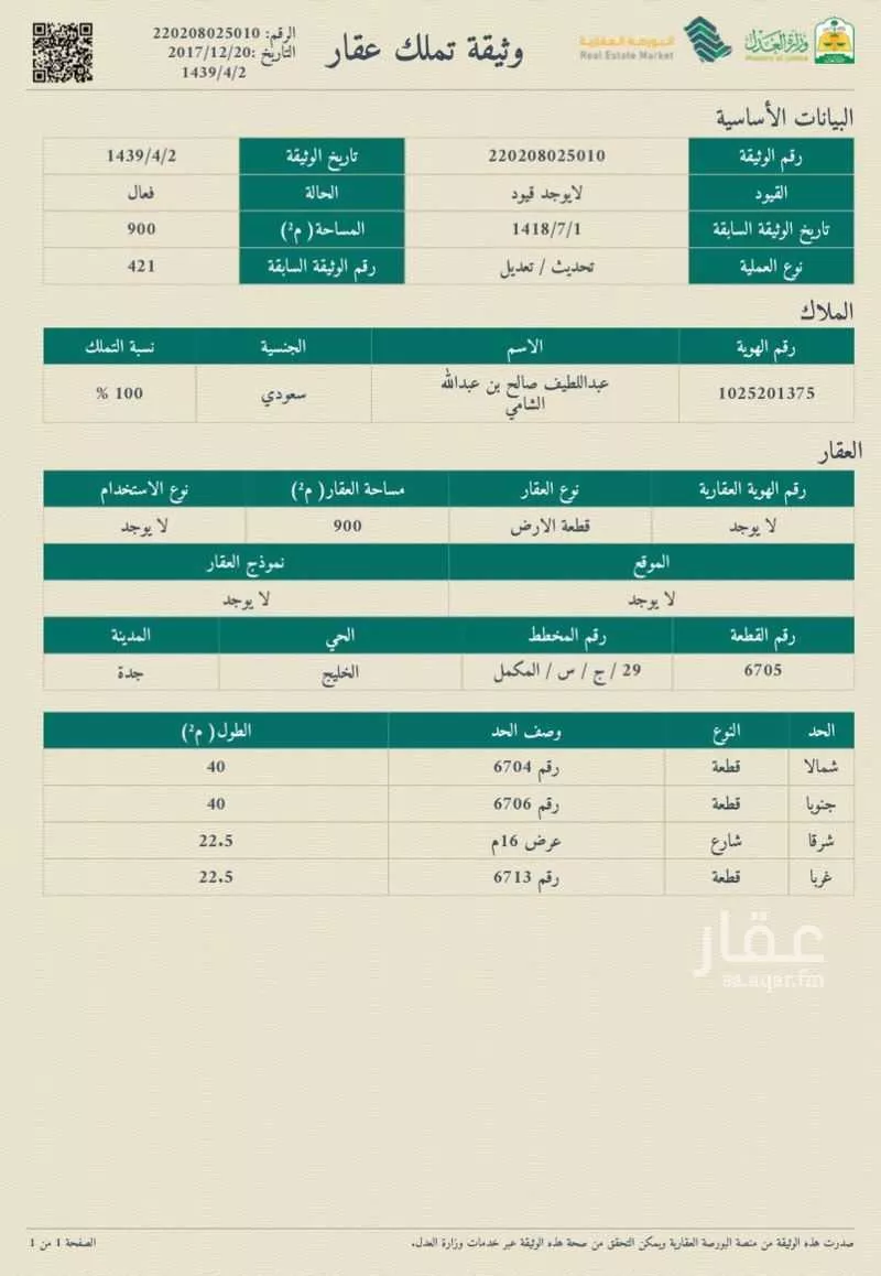 أرض للبيع في ذهبان ، جدة 1 صورة