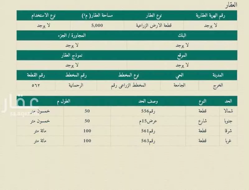 أرض للبيع في حي الحزم والبطينه, مدينة الحزم والبطينه, منطقة الرياض 1 صورة
