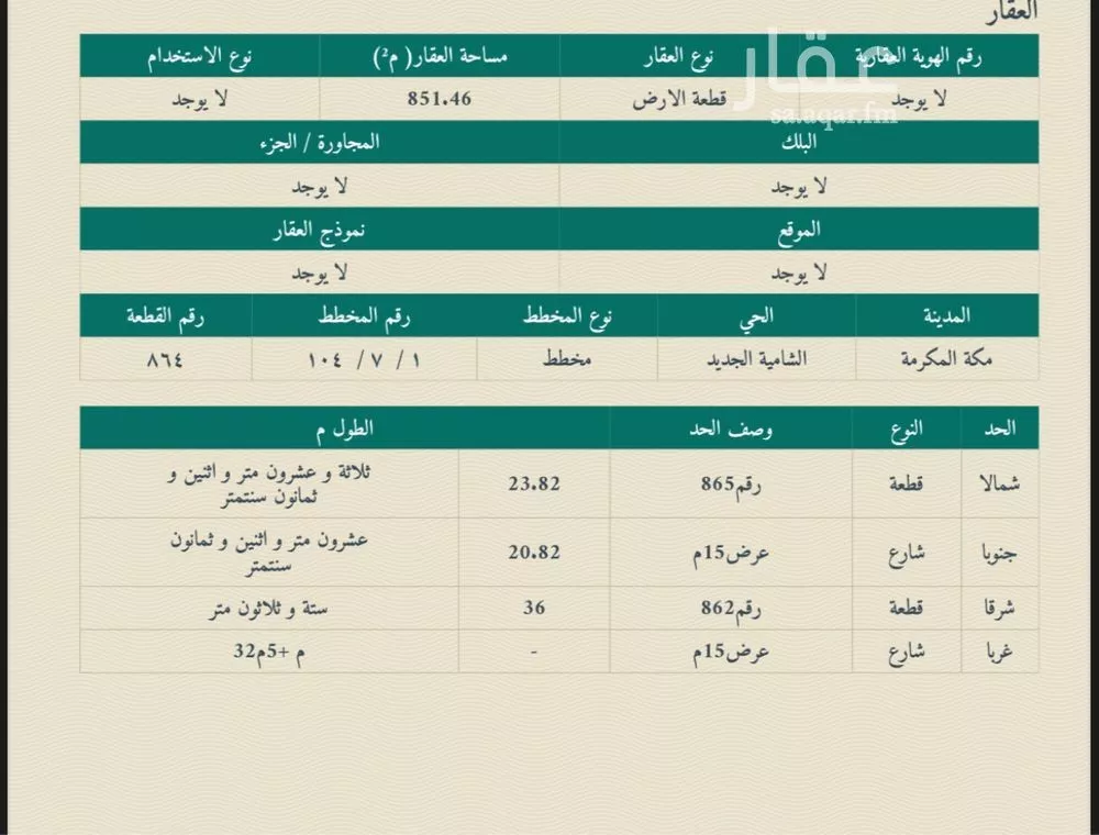 أرض للبيع في شارع أحمد العبد ي, حي الشامية الجديد, مدينة مكه المكرمه, منطقة مكة المكرمة 1 صورة
