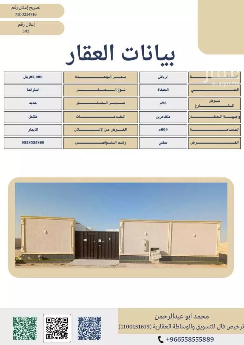 استراحة للإيجار في شارع السفانيه, حي المصفاة, مدينة الرياض, منطقة الرياض 1 صورة