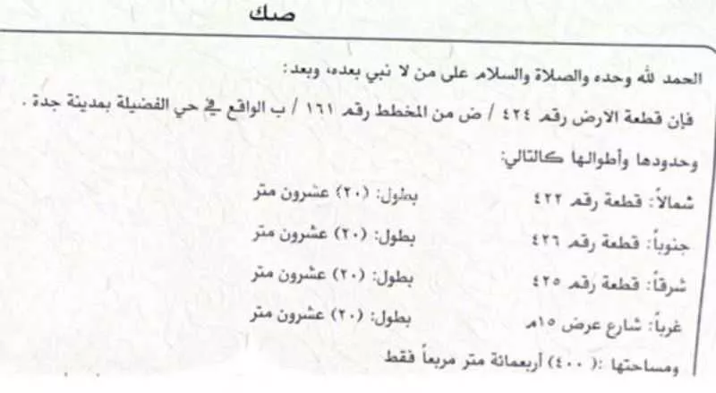 أرض للبيع في شارع حسين حمد, حي الفضيلة, مدينة جدة, منطقة مكة المكرمة 1 صورة