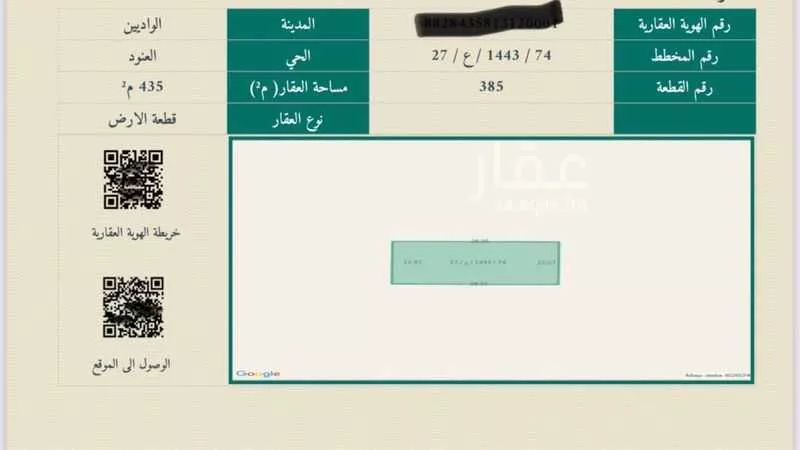 أرض للبيع في حي العنود, مدينة احد رفيدة - الواديين, منطقة عسير 1 صورة