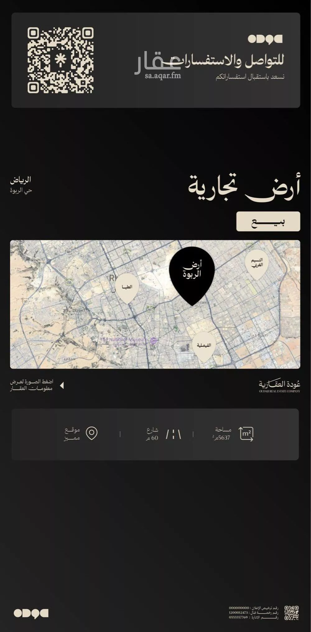 أرض للإيجار في شارع عمر بن عبدالعزيز الفرعي, حي الربوة, مدينة الرياض, منطقة الرياض 1 صورة