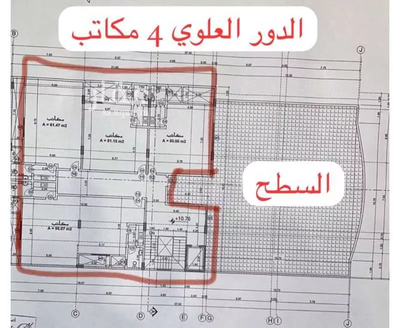 مكتب تجاري للإيجار في شارع الامام الله بن سعود, حي الحمراء, مدينة الرياض, منطقة الرياض 1 صورة