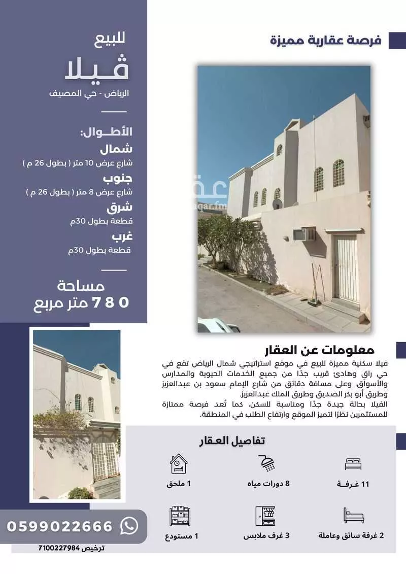 فيلا للبيع في شارع محمود الأزجي, حي المصيف, مدينة الرياض, منطقة الرياض 1 صورة