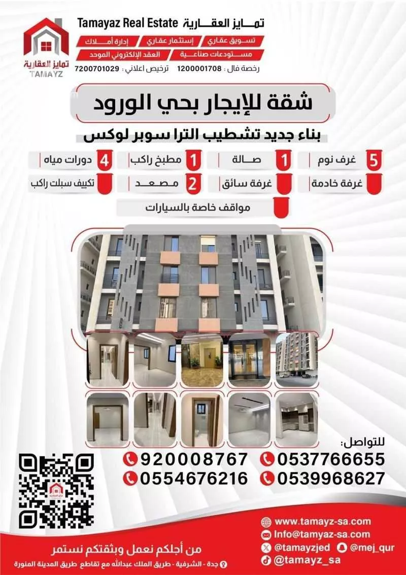شقة للإيجار في شارع شارع الدكتور محمد عبده يماني الفرعي, حي الورود, مدينة جدة, منطقة مكة المكرمة 1 صورة