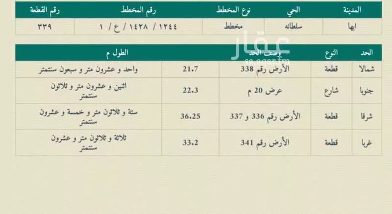 أرض للبيع في شارع العام, حي سلطانة, مدينة أبها, منطقة عسير 1 صورة