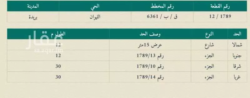أرض للبيع في حي الليوان, مدينة بريده, منطقة القصيم 1 صورة