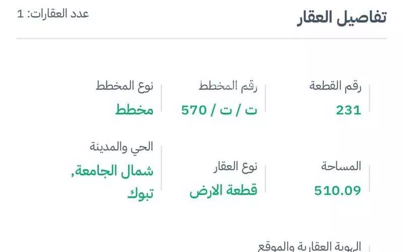 أرض للبيع في اسكان قوى الامن العام ، منطقة تبوك 1 صورة