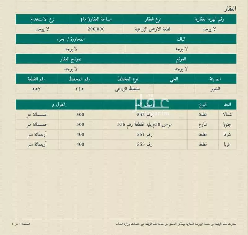 مزرعة للبيع في حي السعيرة, مدينة السعيره, منطقة حائل 1 صورة