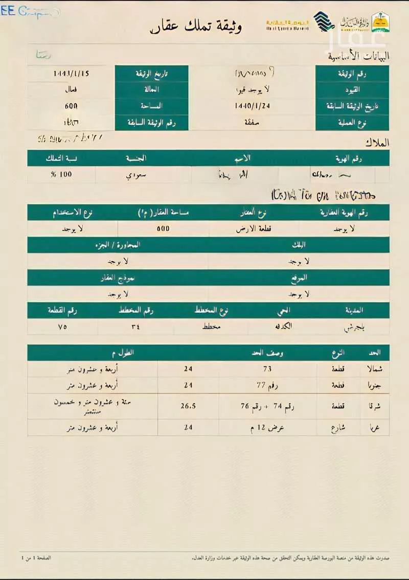 أرض للبيع في شارع عفار ، حي الفيحاء ، بني كبير ، بلجرشي 1 صورة