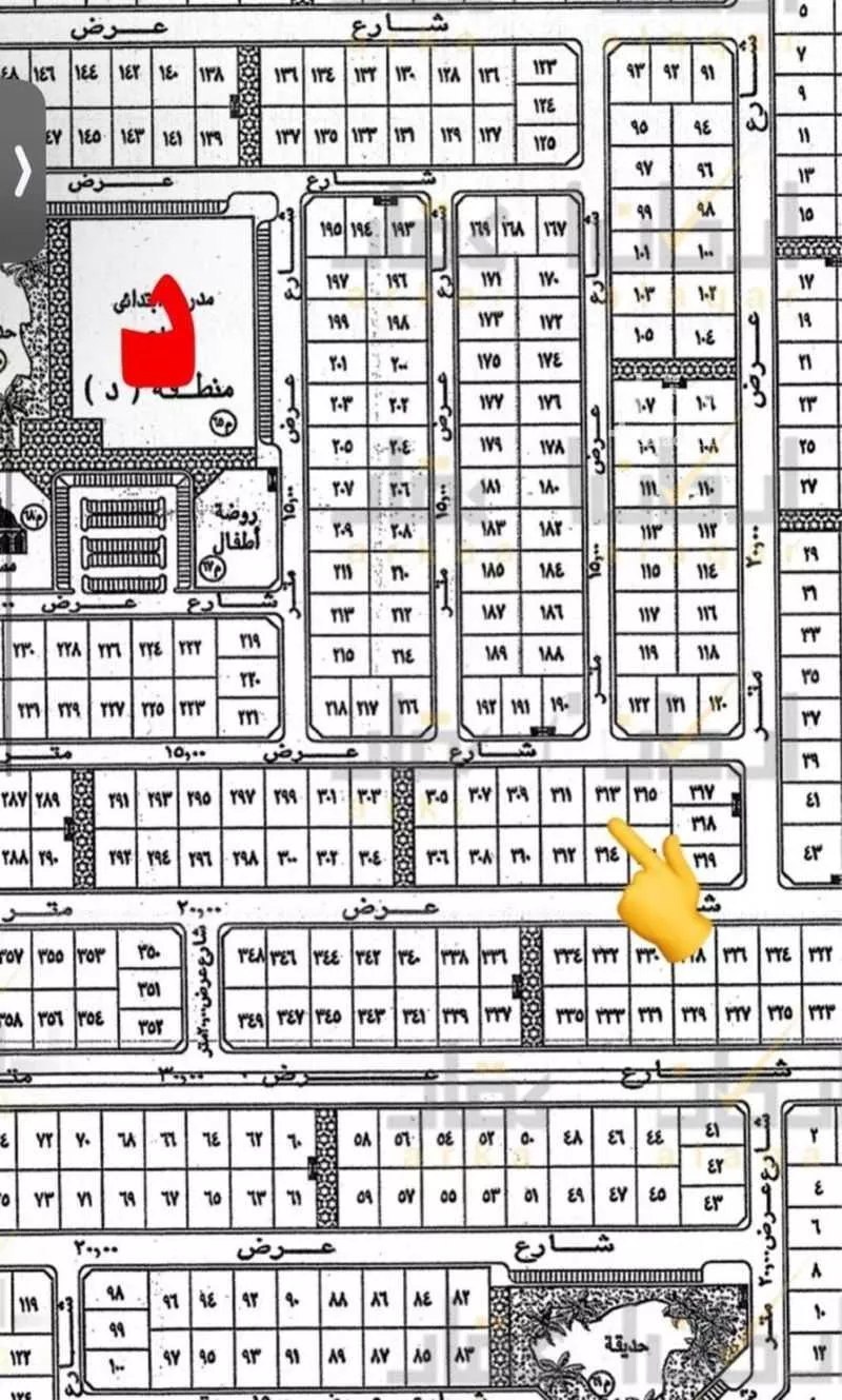 أرض للبيع في شارع القرية الشرقية , حي الورود الثاني, مدينة الاحساء, المنطقة الشرقية 1 صورة