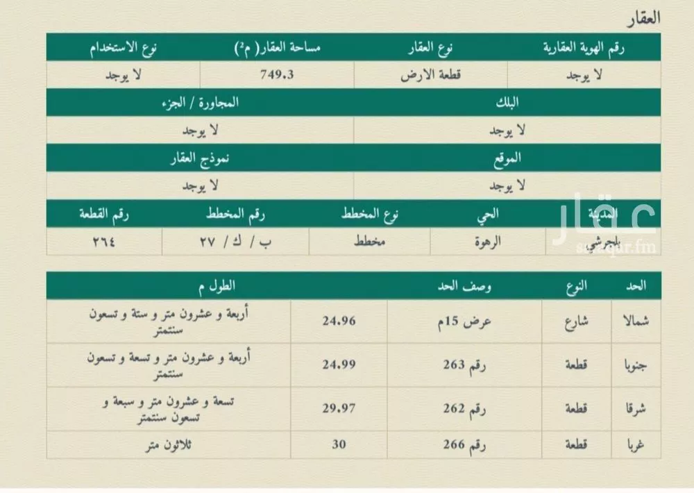 أرض للبيع في حي الجزيرة, مدينة الجنابين, منطقة الباحة 1 صورة