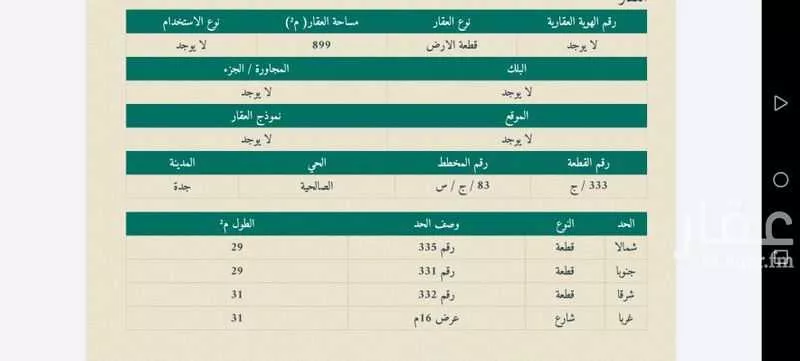 أرض للبيع في حي الصالحية, مدينة جدة, منطقة مكة المكرمة 1 صورة