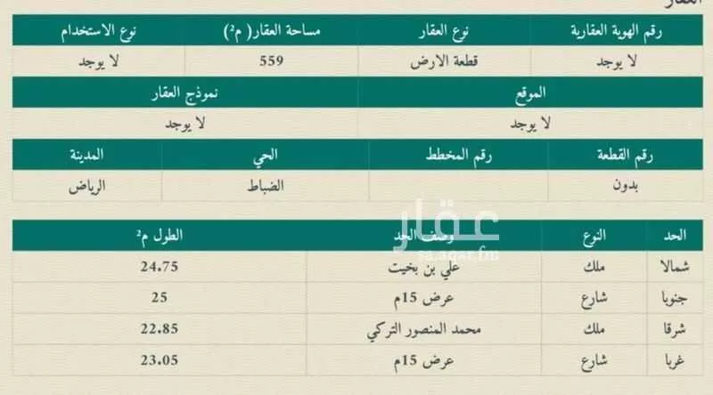 أرض للبيع في شارع بجاد المخزومي, حي الضباط, مدينة الرياض, منطقة الرياض 1 صورة