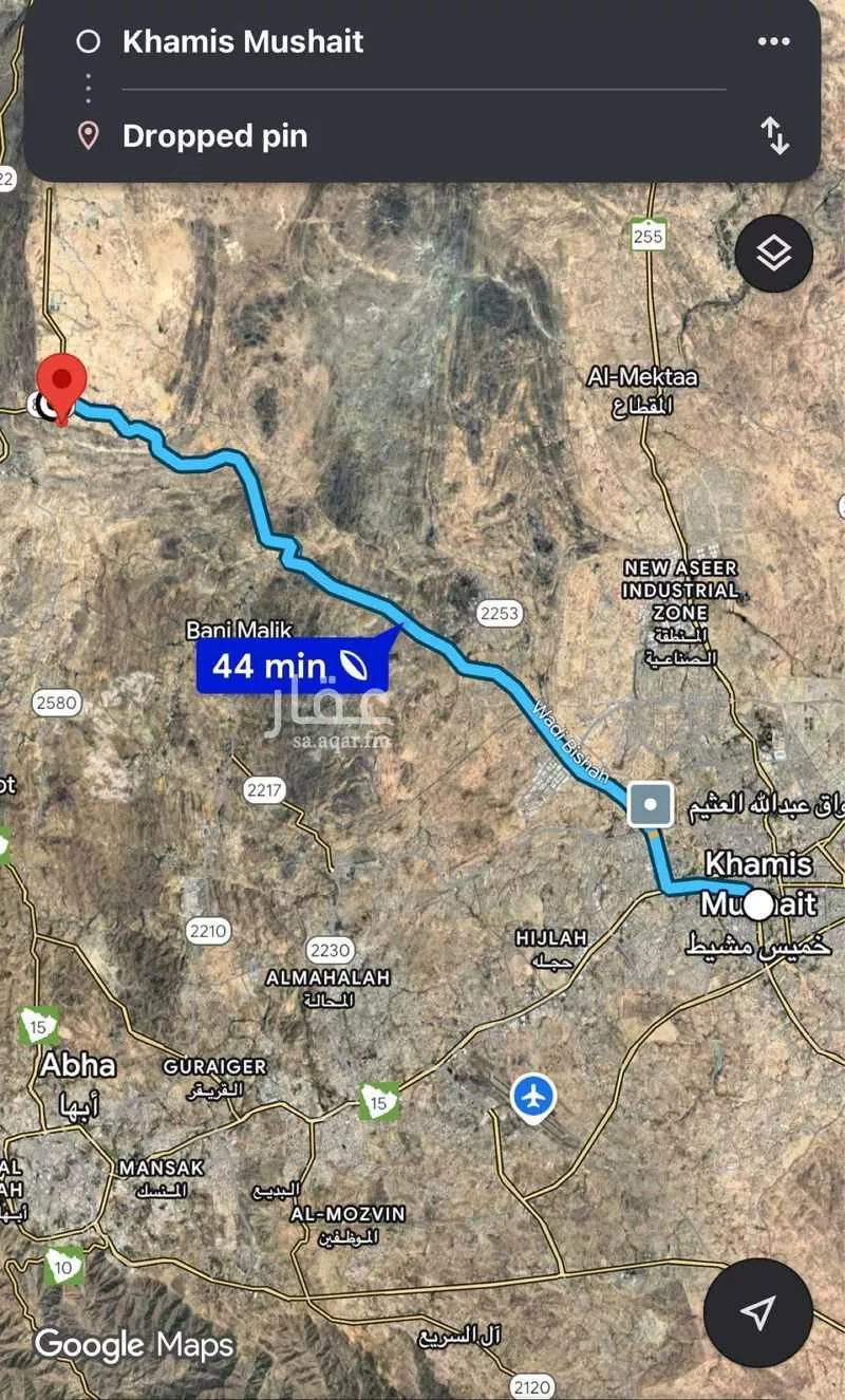 أرض للبيع في حي شعار, مدينة أبها, منطقة عسير 1 صورة