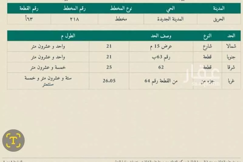 أرض للبيع في حي المدينة الجديدة, مدينة الحريق - الحريق, منطقة الرياض 1 صورة
