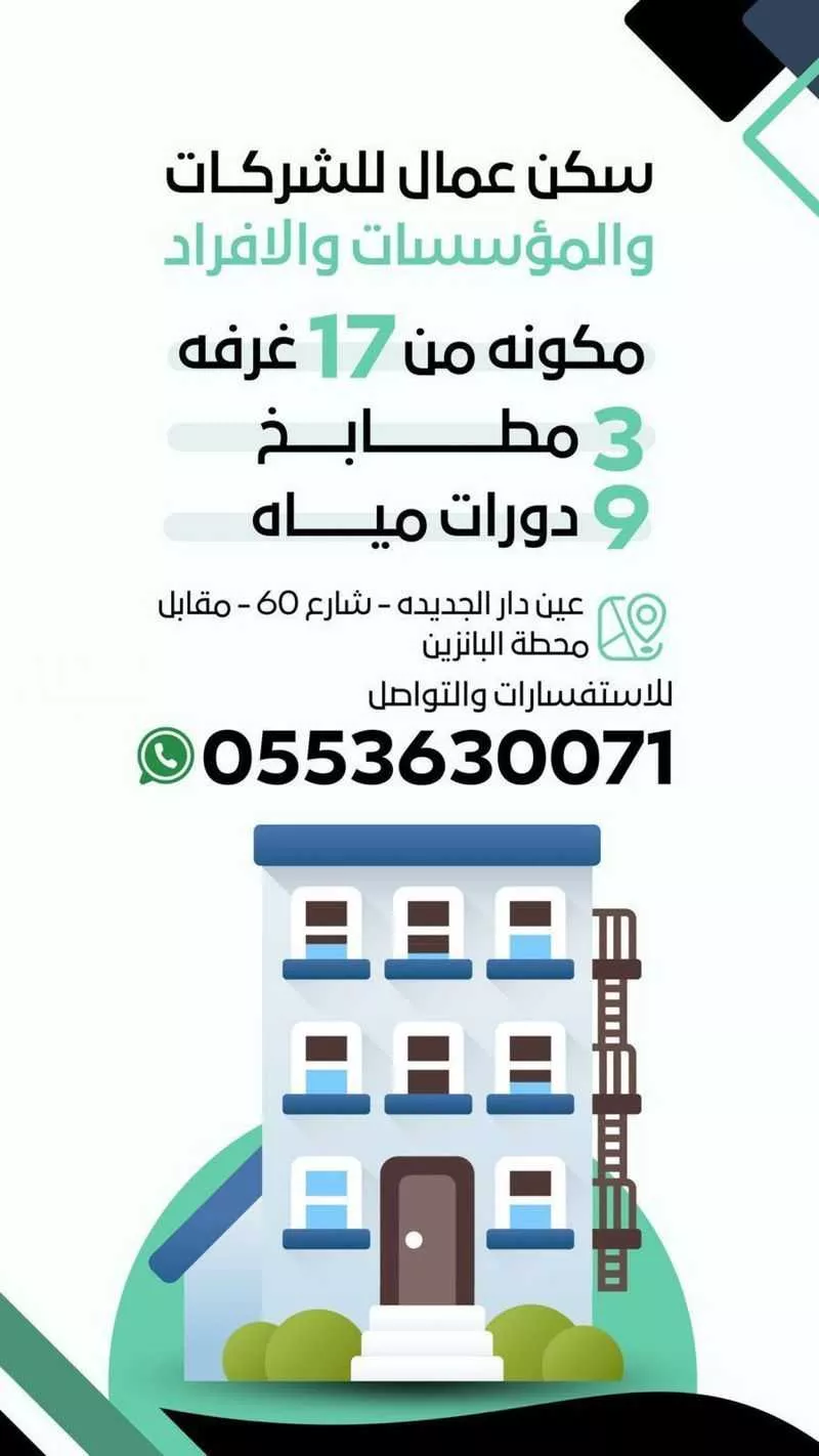 عمارة للإيجار في شارع 2326795, حي الواحة, مدينة بقيق, المنطقة الشرقية 1 صورة