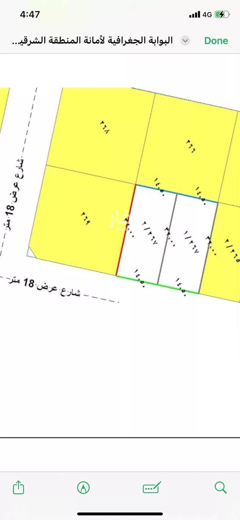 أرض للبيع في شارع عبدالله البغدادي, حي الشاطئ الغربي, مدينة الدمام, المنطقة الشرقية 1 صورة