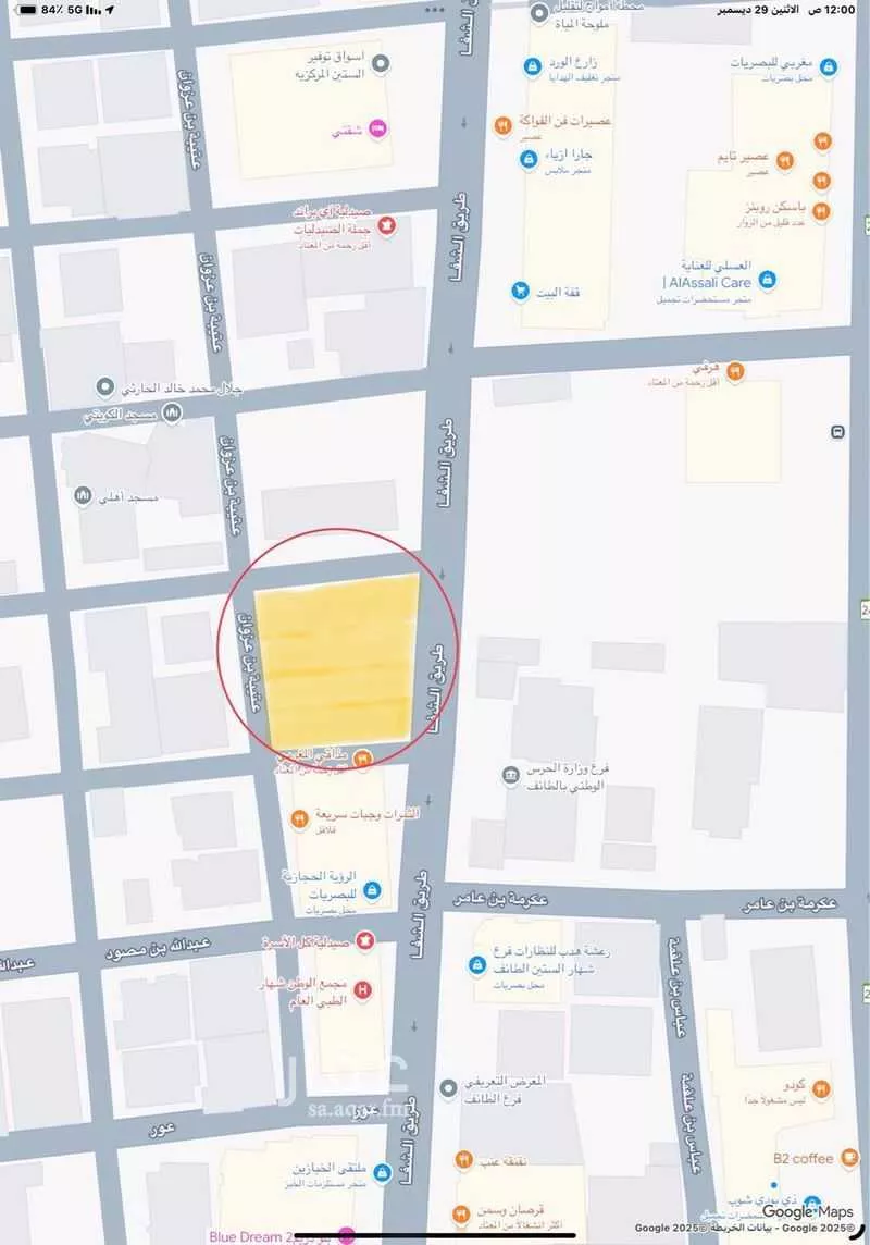 أرض للإيجار في شارع عبدالرحمن ابن عوف, حي أم العراد, مدينة الطائف, منطقة مكة المكرمة 1 صورة