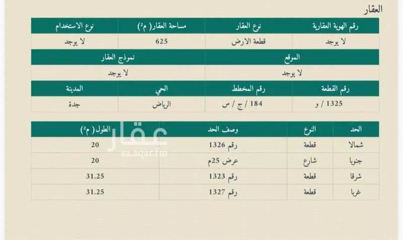 أرض للبيع في شارع مسعود الدباغ ، حي الرياض ، جدة ، جدة 1 صورة